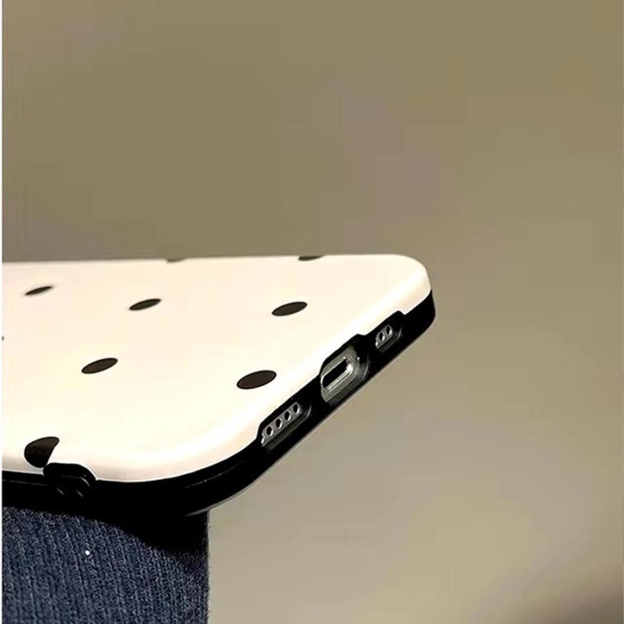 iPhone シリコン バンパー 指紋防止 水玉 ドット ケース 全2色 17 / 16