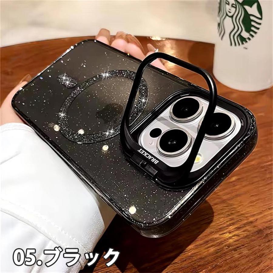 iPhone TPU クリア 透明 キックスタンド Magsafe ケース 全5色 16