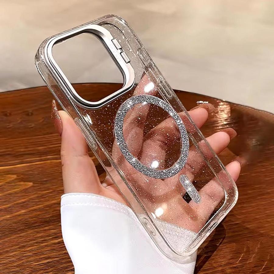 iPhone TPU クリア 透明 キックスタンド Magsafe ケース 全5色