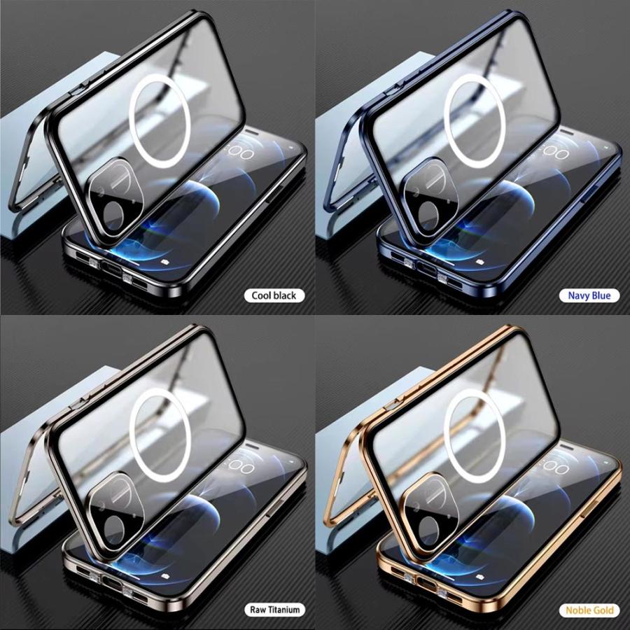 iPhone アルミ フルカバー 全面保護 頑丈 Magsafe ケース 全8色 16