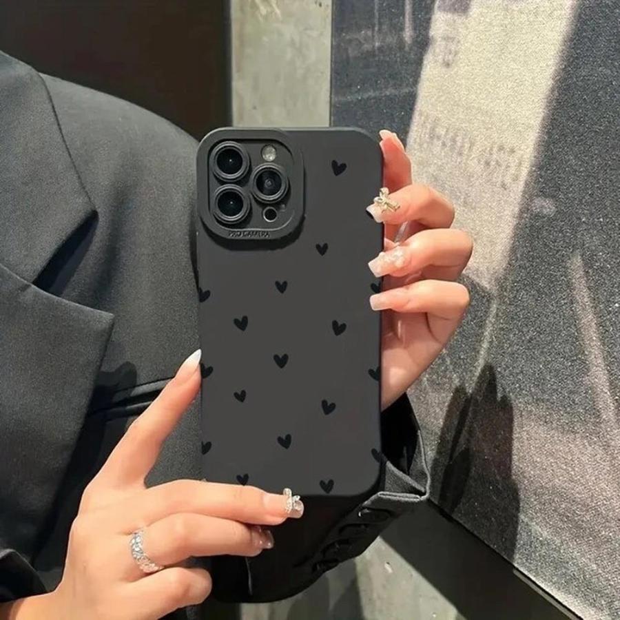 iPhone シリコン ソフト 耐衝撃 カメラ保護 ハート ケース 全6色 17