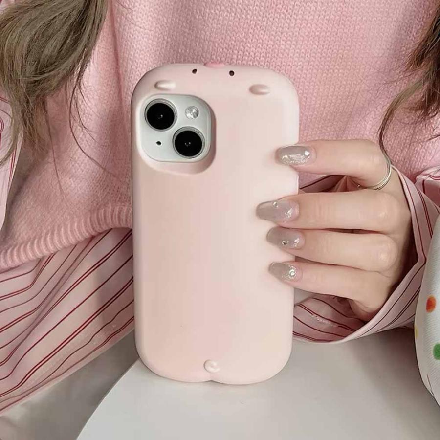 iPhone 3D ソフト シリコン 動物 豚 立体 カバー おしゃれ 個性 ピンク