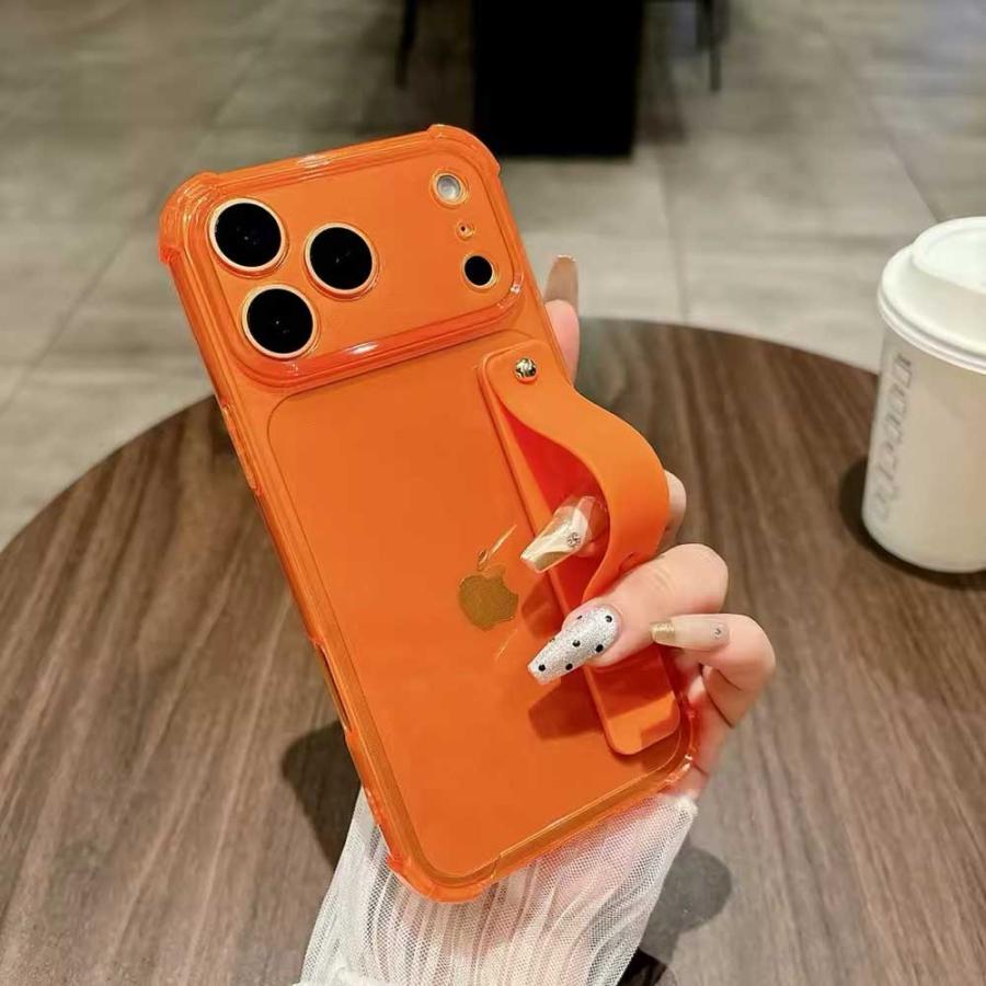 iPhone TPU 蛍光色 ネオンカラー ハンドストラップ ケース 全9色 17