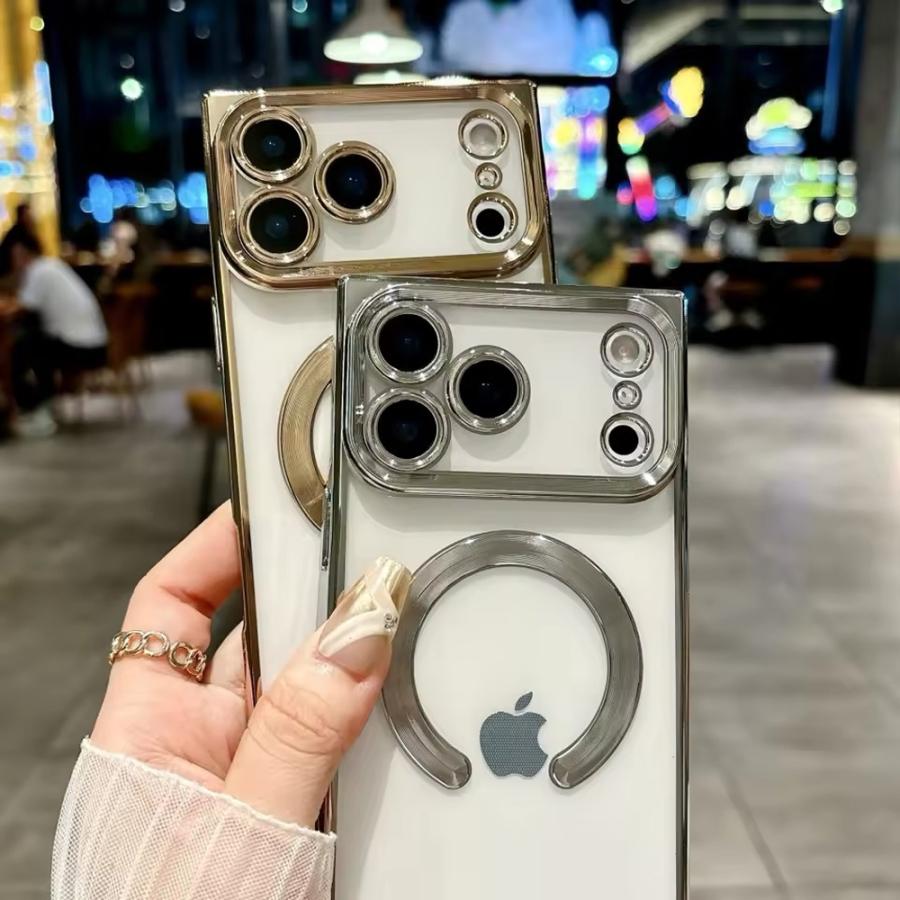 iPhone スクエア MagSafe マグセーフ 対応 クリア 透明 全7色 ケース