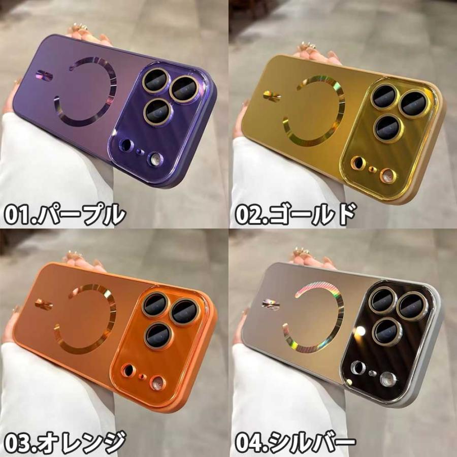 iPhone レーザー カメラ保護 MgaSafe 対応 光沢 全6色 ケース 17/17Pro