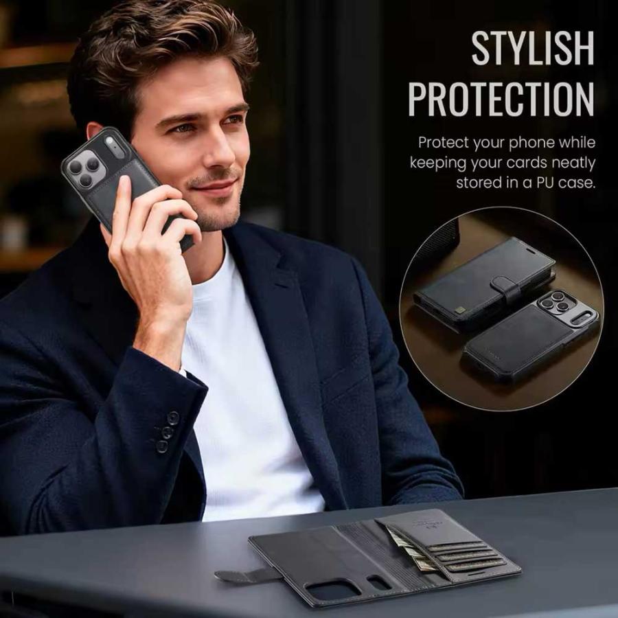 iPhone PUレザー 分離式 Magsafe マグセーフ 対応 全4色 ケース 17