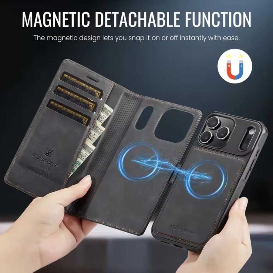 iPhone PUレザー 分離式 Magsafe マグセーフ 対応 全4色 ケース 17