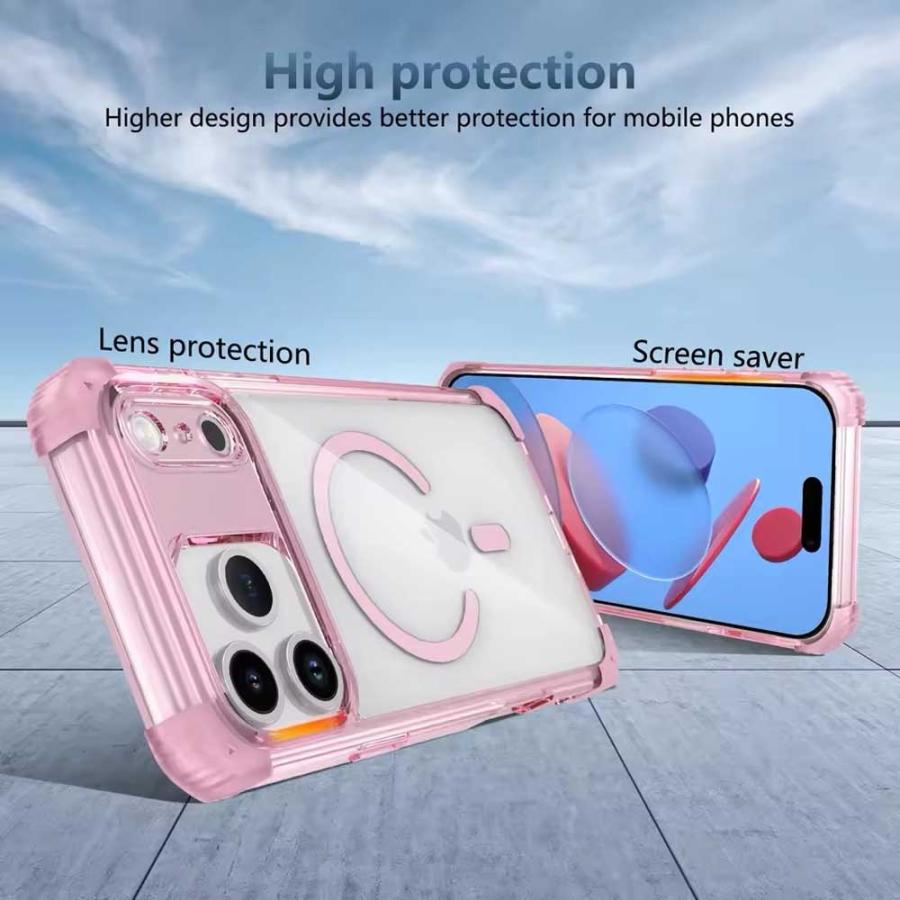 iPhone クリア 透明 MagSafe マグセーフ TPU バンパー 全5色 ケース 17
