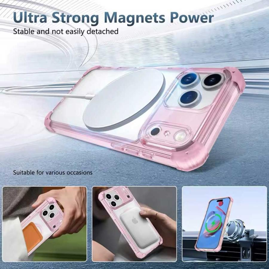 iPhone クリア 透明 MagSafe マグセーフ TPU バンパー 全5色 ケース 17