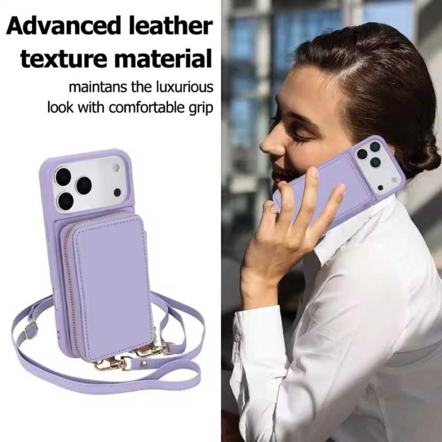 iPhone ウォレット ショルダー カード収納 PUレザー 全8色 ケース 17