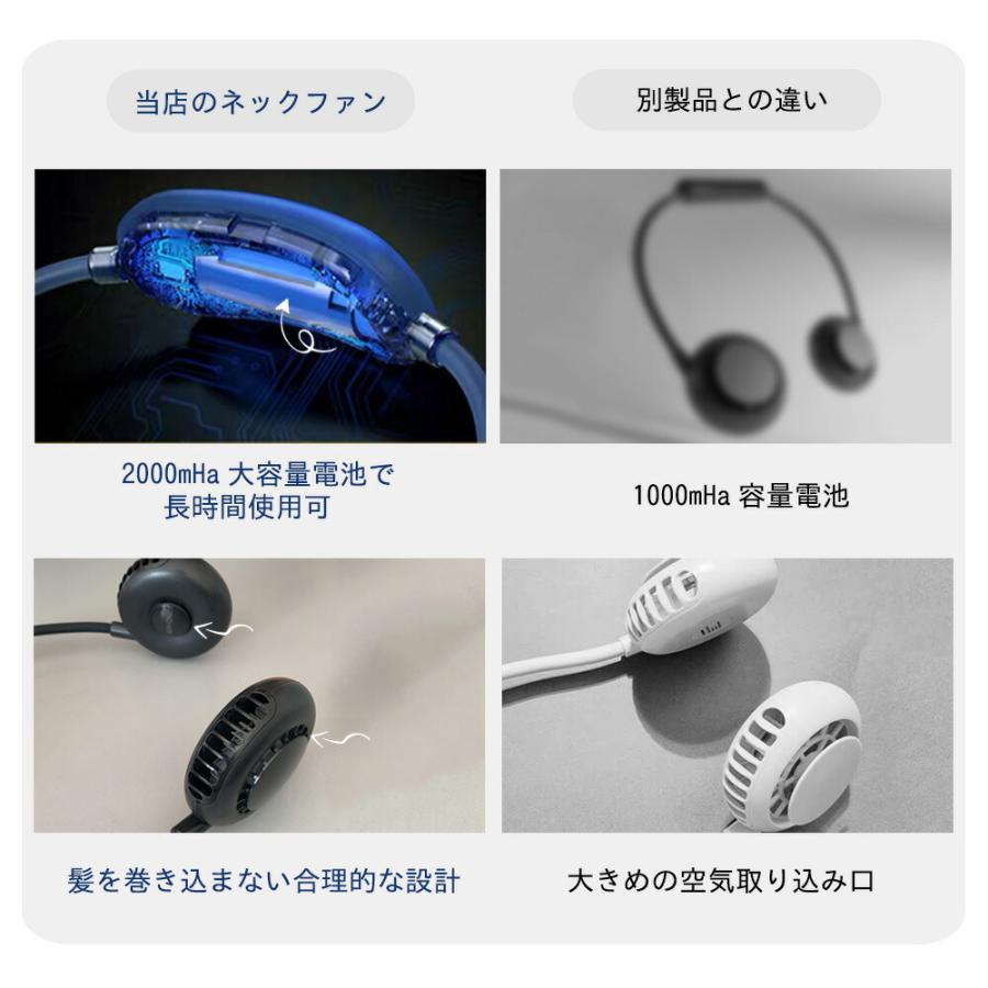 即納 ハンズフリー ネックツインファン 7枚羽 首掛け扇風機 ツイン
