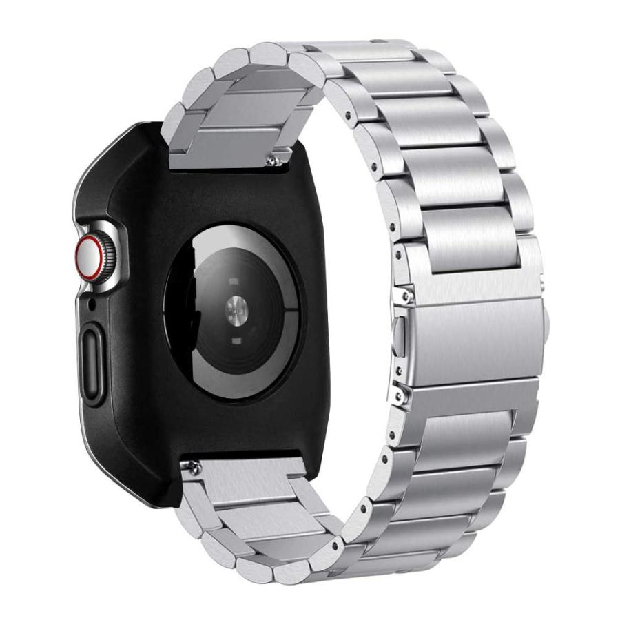 即納 AppleWatch アップルウォッチ SE/6/5/4 44mm ベルト バンド 一体型 ステンレススチール サイズ調整工具付き_4