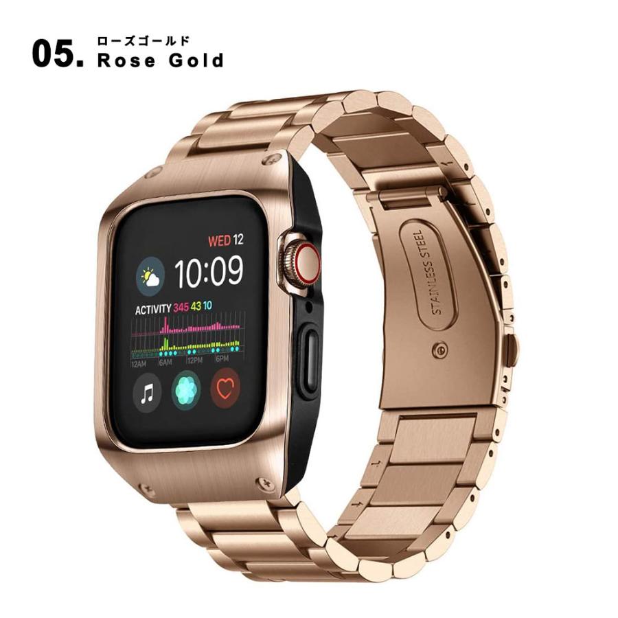 即納 AppleWatch アップルウォッチ SE/6/5/4 44mm ベルト バンド 一体型 ステンレススチール サイズ調整工具付き_9