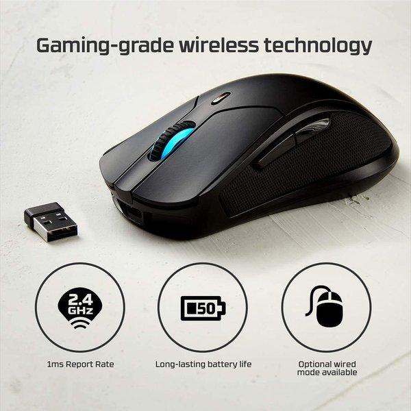 即納 ゲーミングマウス 無線 ワイヤレス マウス ブラック 6ボタン 5段階DPI切替 16,000DPI Qi充電対応 静音設計 省電力 Windows/Macの画像