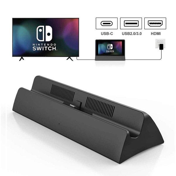 即納 任天堂 Nintendo Switchドック 充電スタンド ブラック HDMI変換/TVモード/テーブルモード USBポート Type-Cポート 放熱対策｜smart-park｜03