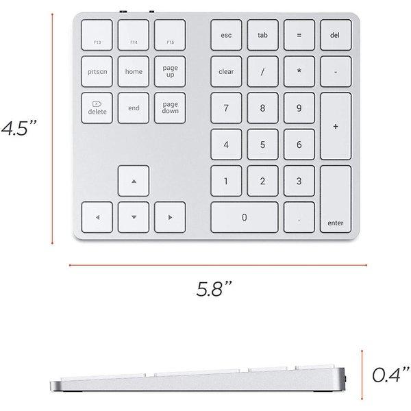即納 無線 ワイヤレス テンキー キーボード Bluetooth 34キー スペースグレー デスクトップ/パソコン/ノートパソコン Mac 対応_2