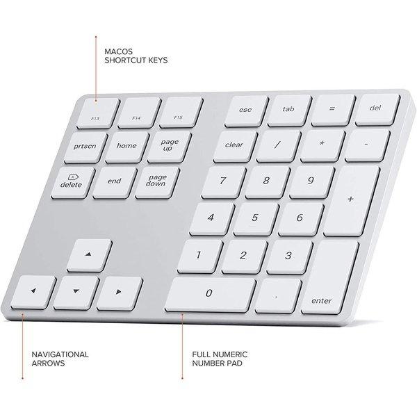 即納 無線 ワイヤレス テンキー キーボード Bluetooth 34キー スペースグレー デスクトップ/パソコン/ノートパソコン Mac 対応_3