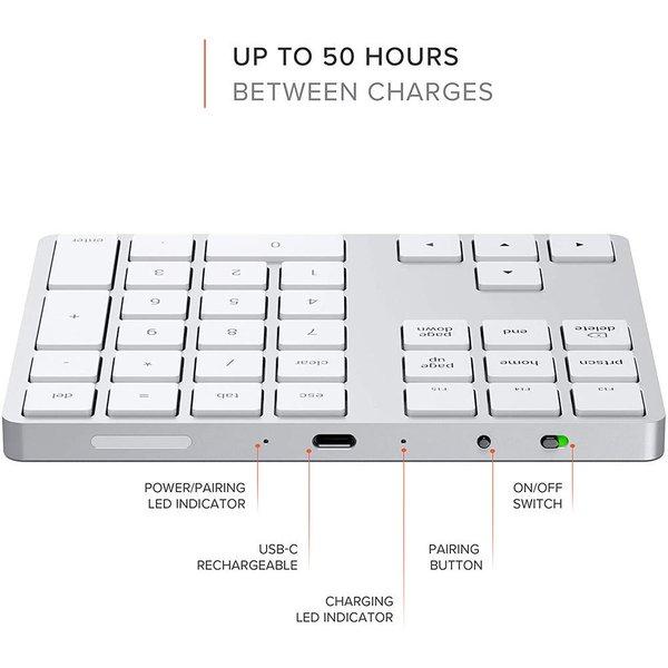 即納 無線 ワイヤレス テンキー キーボード Bluetooth 34キー スペースグレー デスクトップ/パソコン/ノートパソコン Mac 対応_4