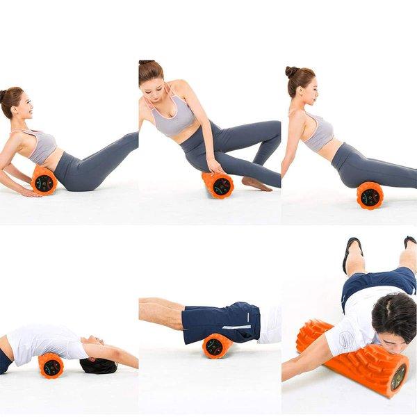 即納 ダイエット マッサージ グッズ ダイエットローラー ローラー 電動 振動 グレー ストレッチ つぼ押し 足つぼ 腰痛 肩コリ 筋肉痛 改善 サポート