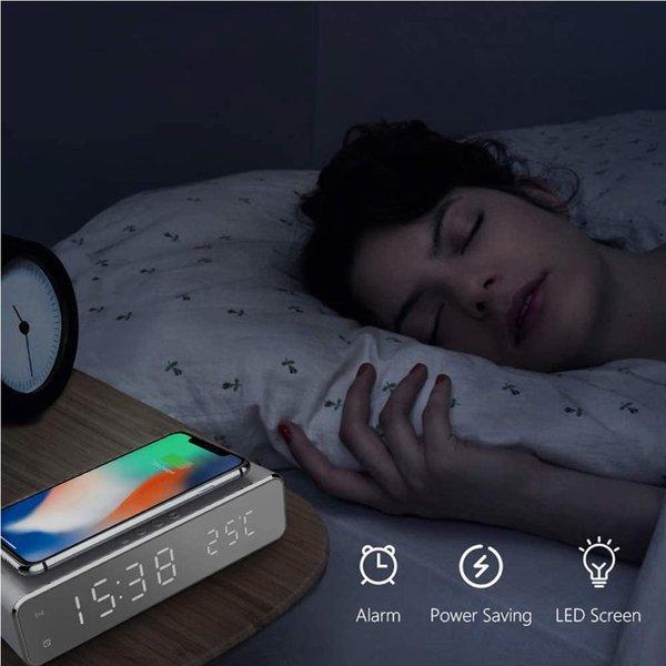 iPhone/Android Qi ワイヤレス充電器 ワイヤレスチャージャー 目覚まし