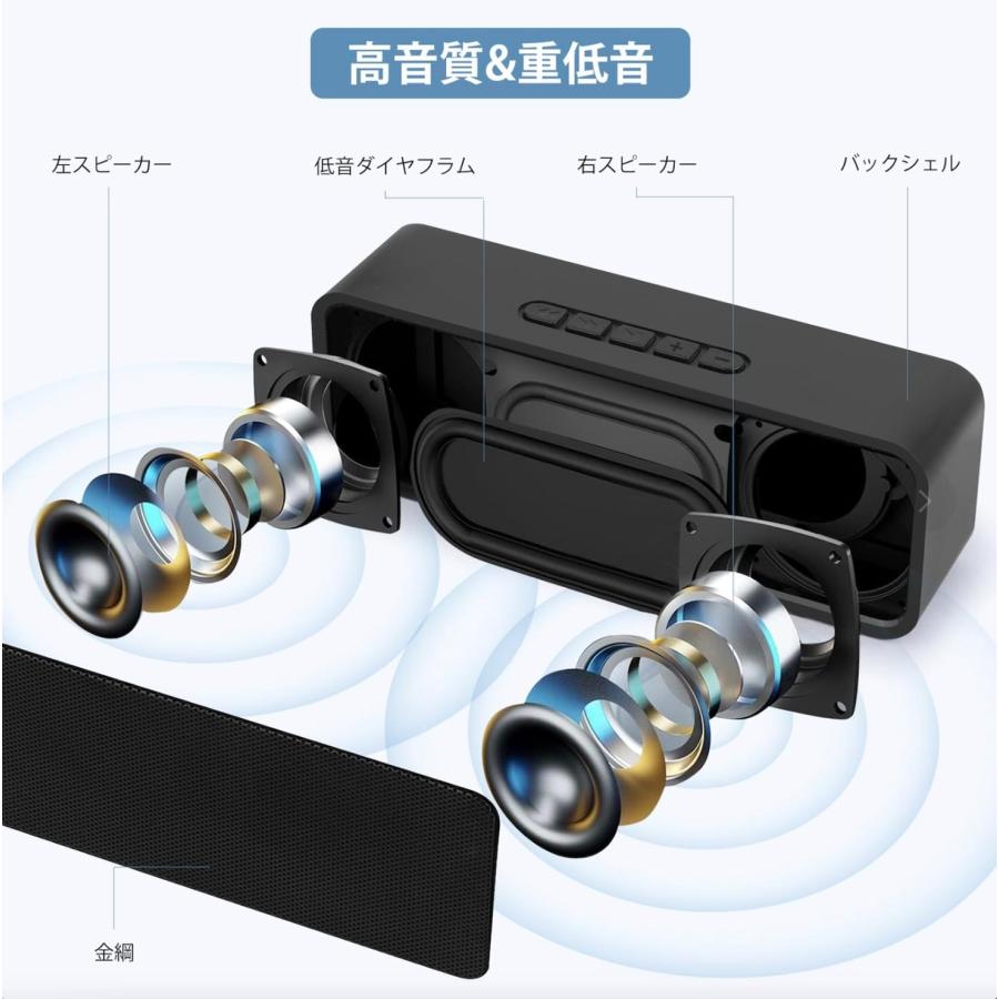 無線 ワイヤレス スピーカー Bluetooth ブラック/レッド MicroSDカード