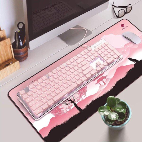 有線 キーボード メンブレン フルサイズ ピンク 防水 LEDバックライト 25キー防衝突 デスクトップパソコン / ノートパソコン_5
