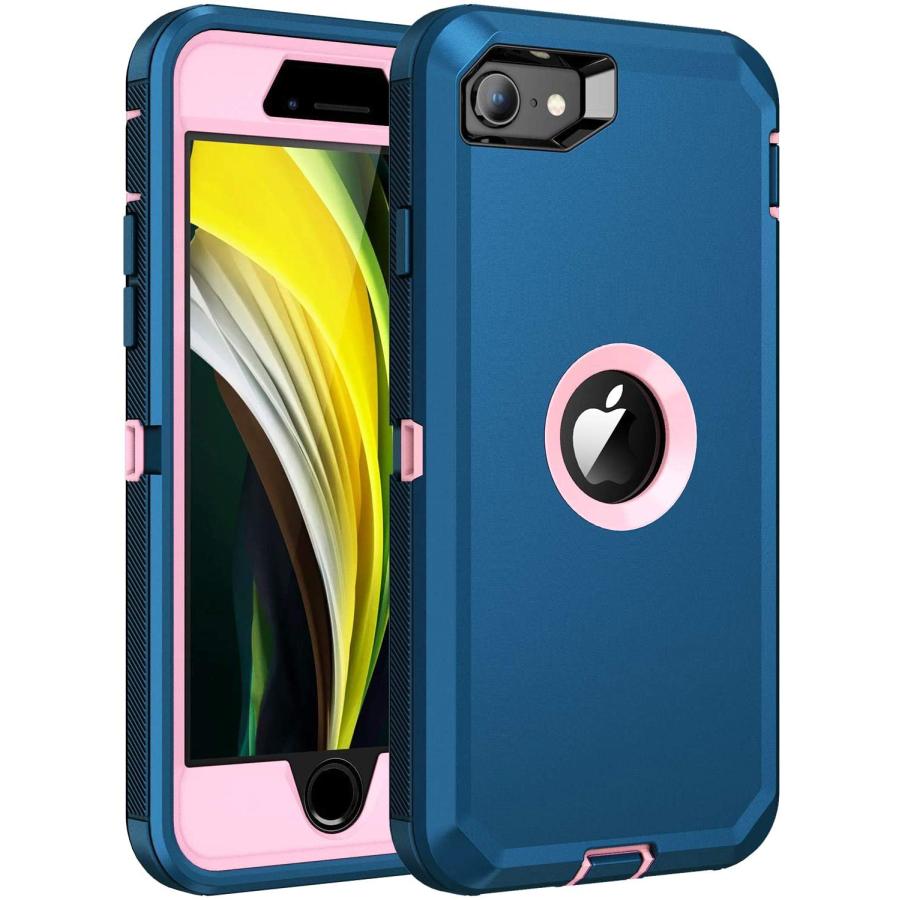 W*読様 ⭐*️様 iPhone se3 64GB オマケケース付き iPhone SE3/SE2/8/7 対応 2022 ケース ブルー/ピンク 3レイヤー
