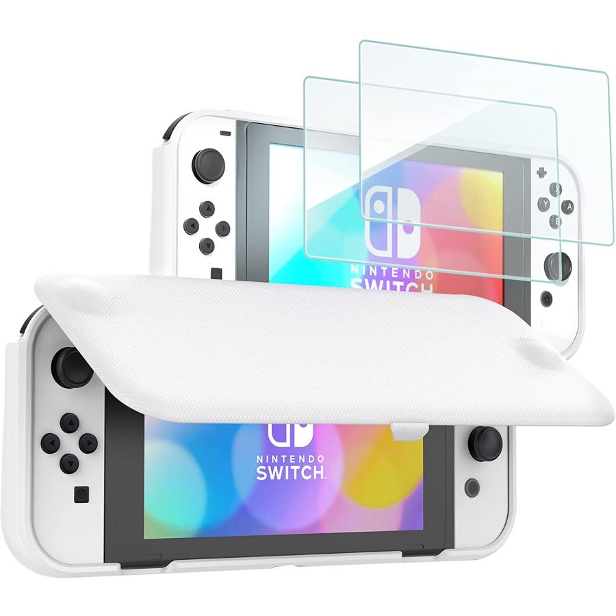 【美品】Switch本体有機EL ホワイト＋2種ゲーム＋ケース Nintendo Switch 有機ELモデル ホワイト+ケース
