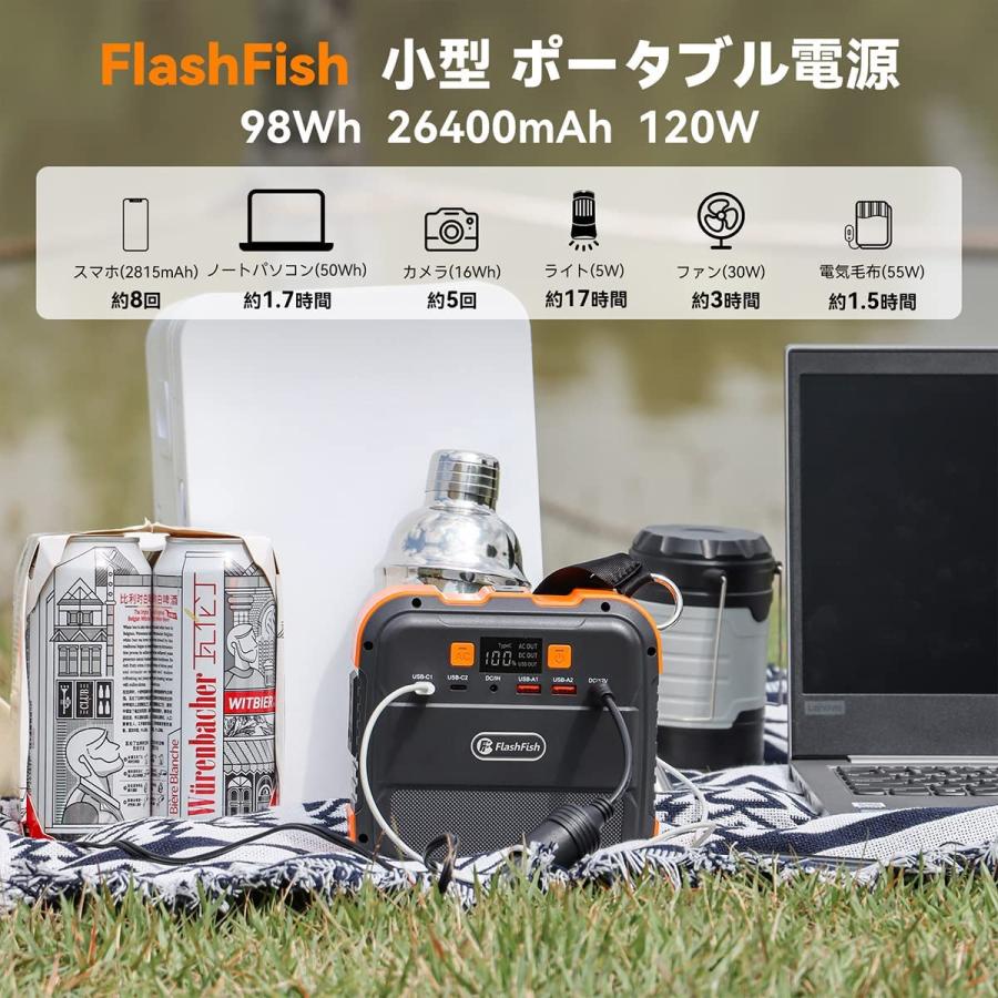 ☆新品 ポータブル電源 26400mAh/98Wh 小型軽量 AC/DC出力可能 即納 ポータブル電源 非常用電源 小型 大容量バッテリー