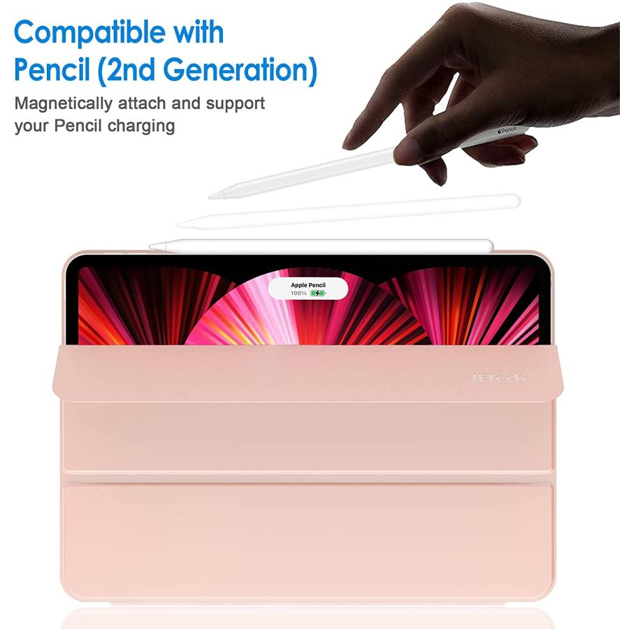 即納 iPad Air 第5世代 2022/第4世代 2020 case ケース カバー スタンド機能 手帳型 ローズゴールド マグネットス吸着式 Pencil2対応 三つ折 オートウェイクア…｜smart-park｜03
