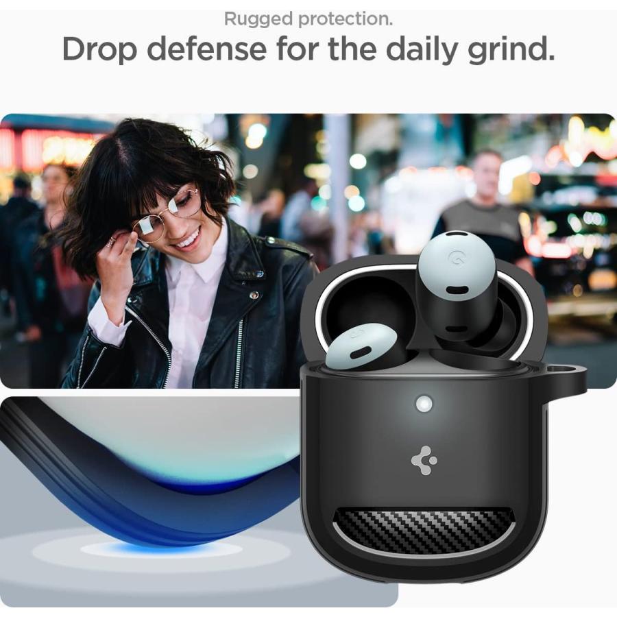 ✨ Pixel Buds Pro ケース シリコン　収納カバー　カラビナ 黒 Google Pixel Buds Pro ケース カバー ワイヤレスイヤホン収納ケース