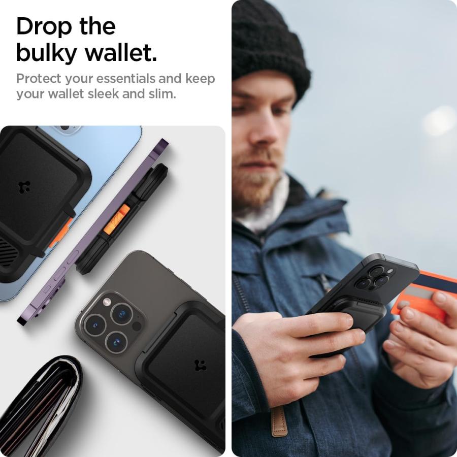 即納 Spigen シュピゲン マグセーフ カード ウォレット ロックフィット