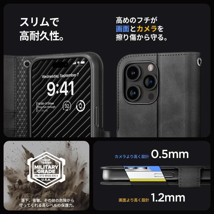 Spigen（シュピゲン） 手帳型 財布 ショルダーストラップ ウォレットS