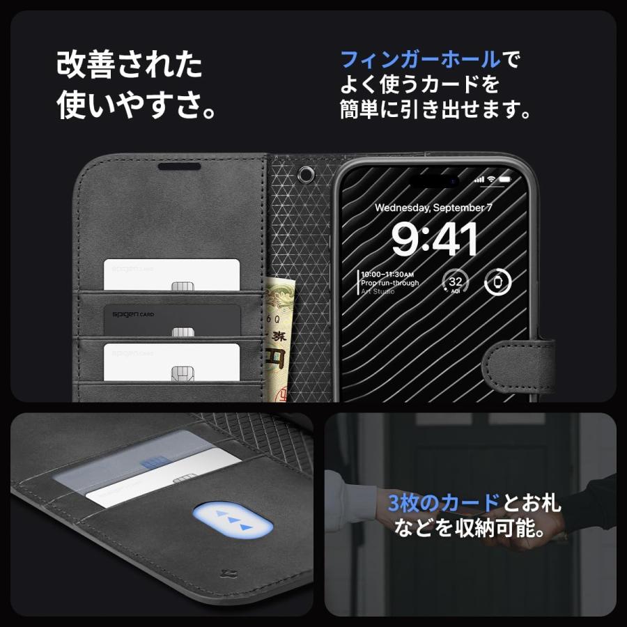 Spigen（シュピゲン） 手帳型 財布 ショルダーストラップ ウォレットS