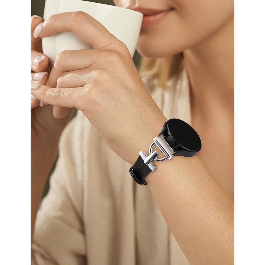 Galaxy Watch 6/5/4 44mm/40mm ステンレスバックル レザー ベルト 全3