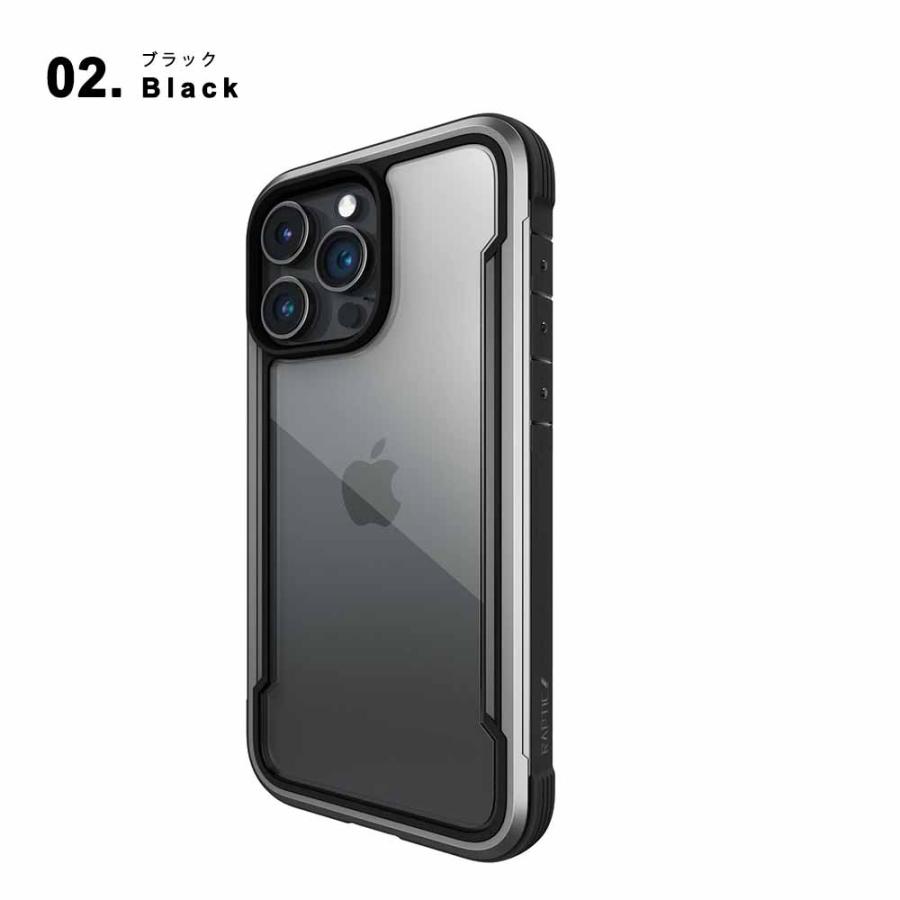 即納 iPhone アルミ フレーム クリア シールド 米軍MIL規格 15/15Pro