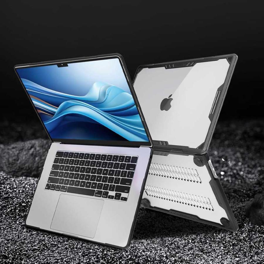 Apple MacBook Air15インチ本体 (透明カバー付き) MacBook Air 15インチ ケース 排熱口 付き 半 透明 ハードケース 薄型
