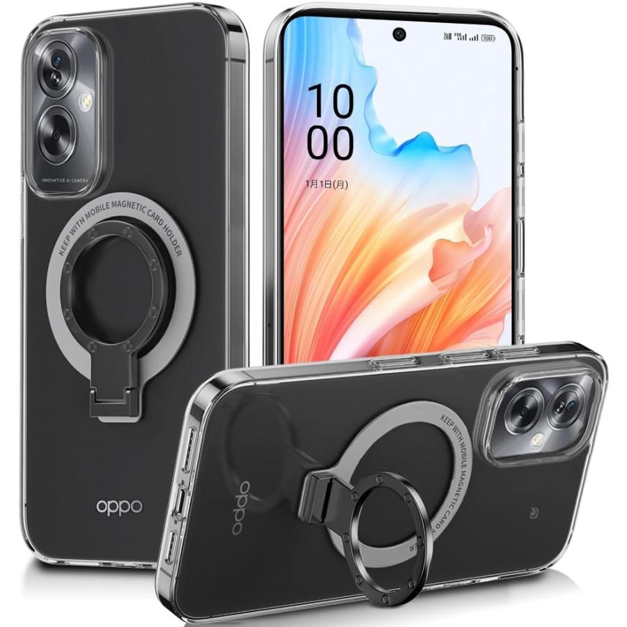 OPPO a79 クリアケース付き OPPO（オッポ） 即納 OPPO A79 5G スマホケース 透明 スタンドリング