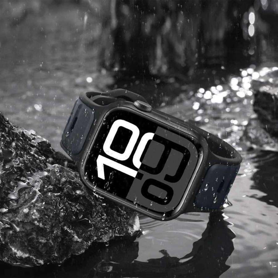 即納 アップルウォッチ ベルト シリコン 2トーン 通気性 スポーツ 