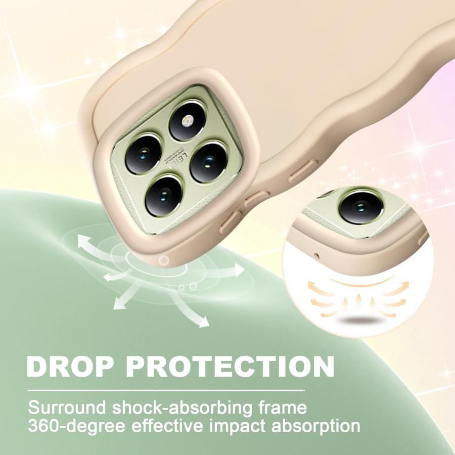 Xiaomi 14T/14T Pro 背面ケース TPU かわいい 波型 レンズ保護 滑り