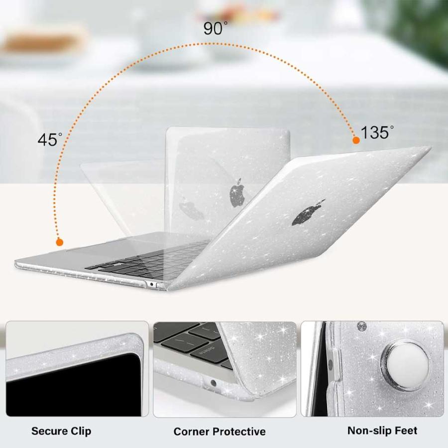 即納 MacBook Air 13.6 インチ カバー 全7色 PC キラキラ グリッター