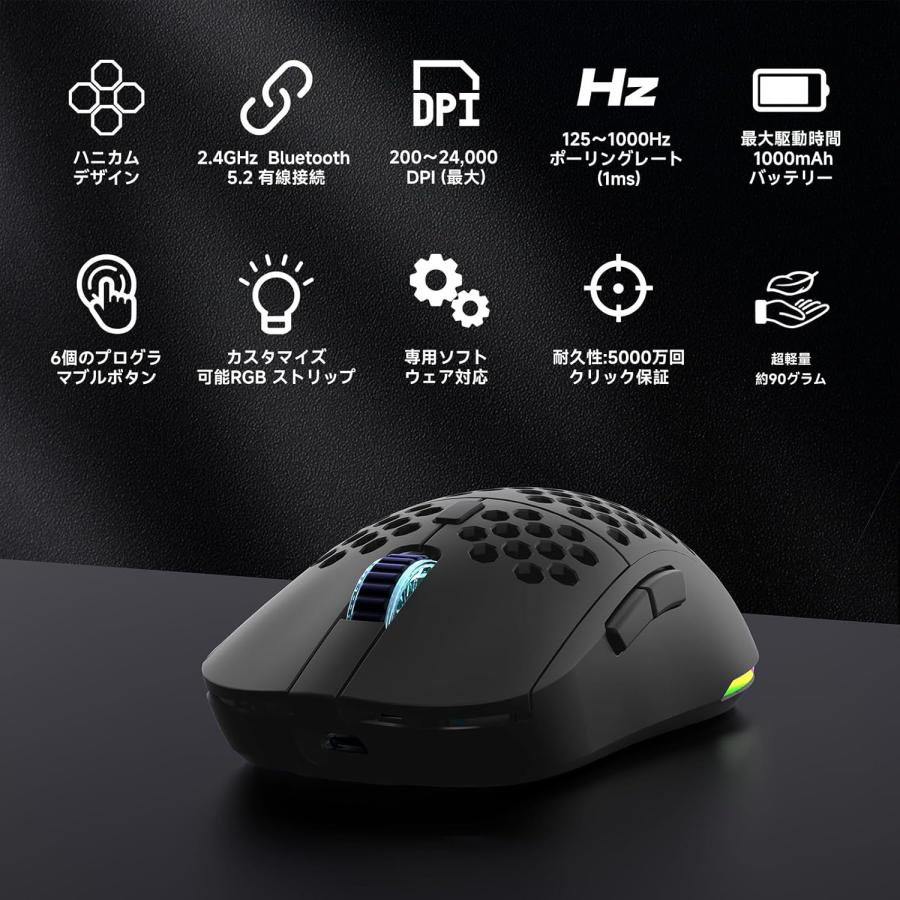 即納 ワイヤレスマウス 無線 マウス 小型 薄型 6ボタン ゲーミング