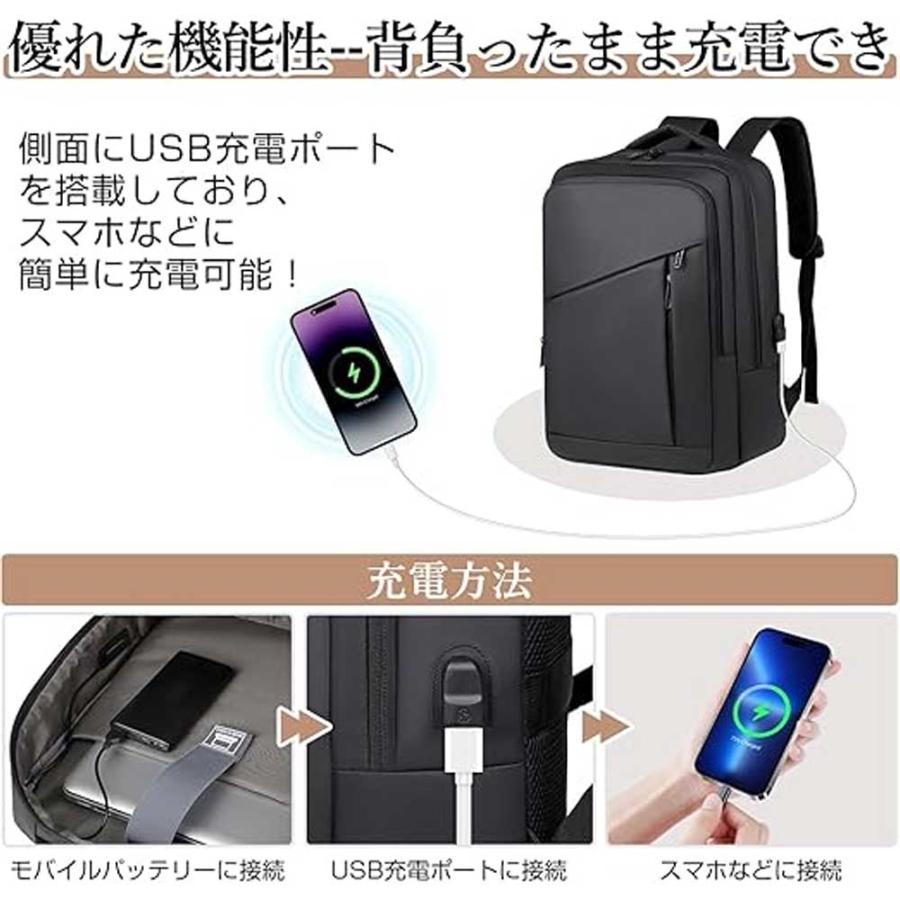 ★USB充電ポート★ 大容量 バックパック ロック付 軽量 黒 他カラー有 即納 リュック バックパック パソコンバッグ ビジネスバッグ 防水 大