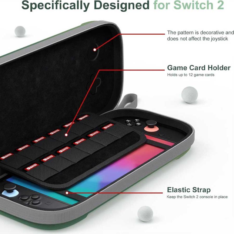 即納 Nintendo Switch 2 カバー ナイロン ハード 薄型 12枚収納 全7色