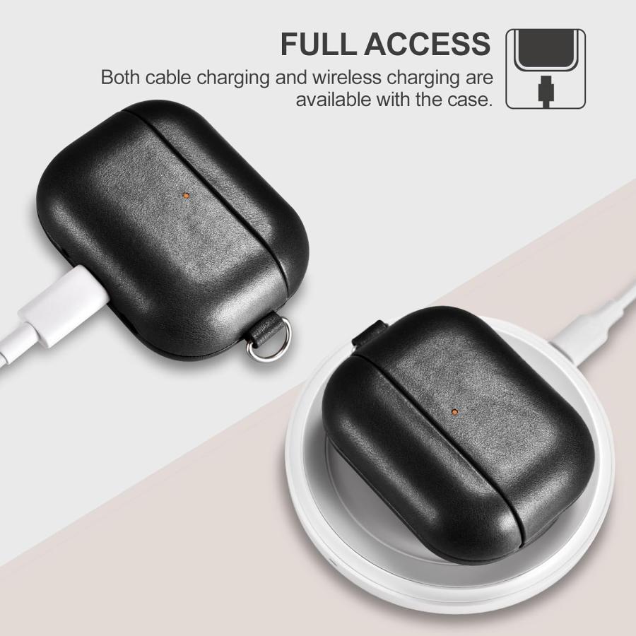 即納 AirPods Pro3 ケース レザー 分離式 ストラップ付き ワイヤレス