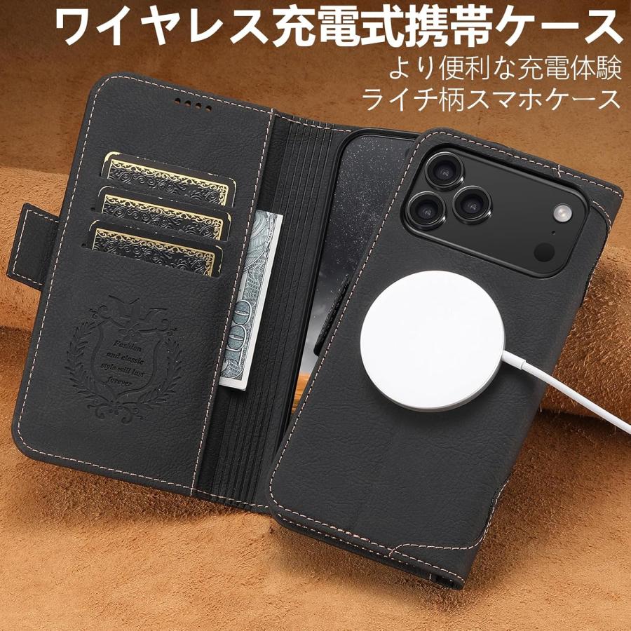 即納 iPhone 手帳型 カード収納 MagSafe 対応 PUレザー ケース 全3色