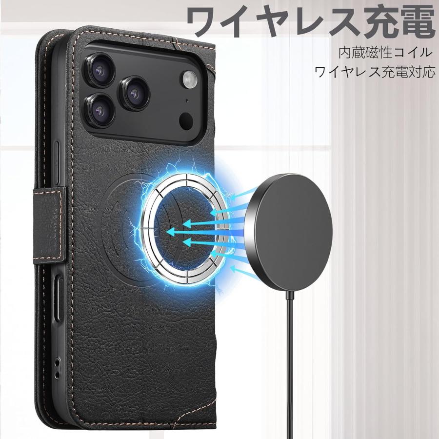 即納 iPhone 手帳型 カード収納 MagSafe 対応 PUレザー ケース 全3色