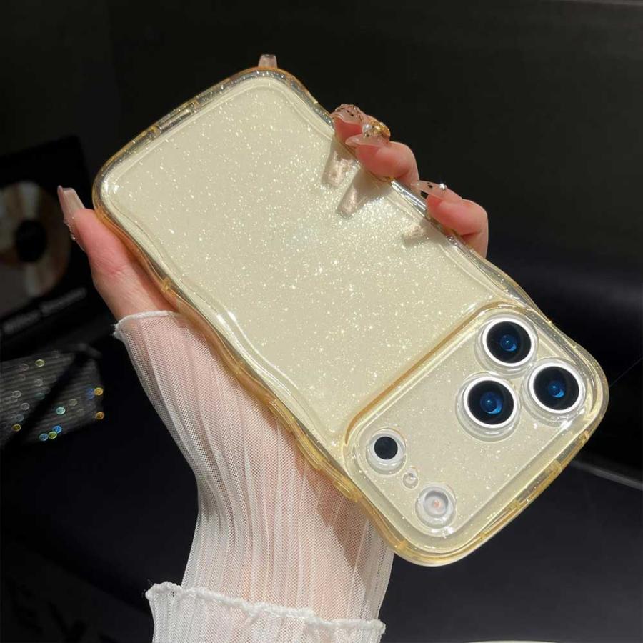即納 iPhone ウェーブ 波状 キラキラ ラメ グリッター ケース 17 / 16