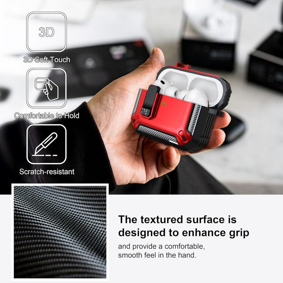即納 AirPods Pro3 ケース クリーニングキット付き ロック ミリタリー