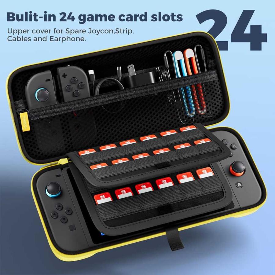 即納 Nintendo Switch 2 EVA 24枚収納 小物入れ 耐衝撃 ハンドル 全10